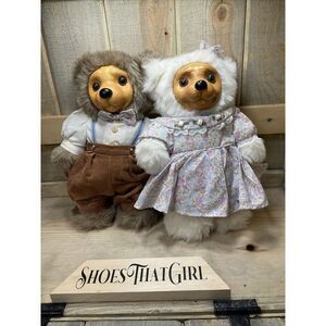 𝅺SET of 2 Pair of Raikes Bears Alec and Allison in formal dress rare collectable